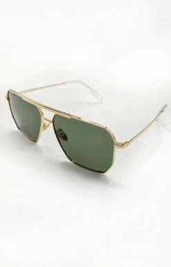 Billini/Banbe - B-1007-The Huntington - 61821 BANBE - The Huntington Sunglasses - Gold/Green