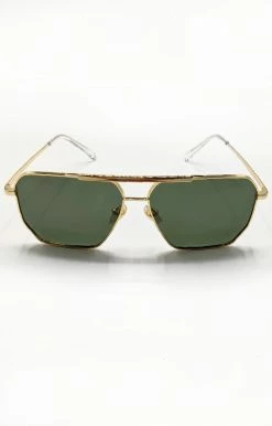 Billini/Banbe - B-1007-The Huntington - 61821 BANBE - The Huntington Sunglasses - Gold/Green