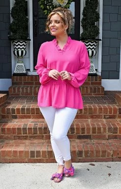 143 Story - TB2058-PP - 4922 TOPS Be My Reason Top - Fuchsia