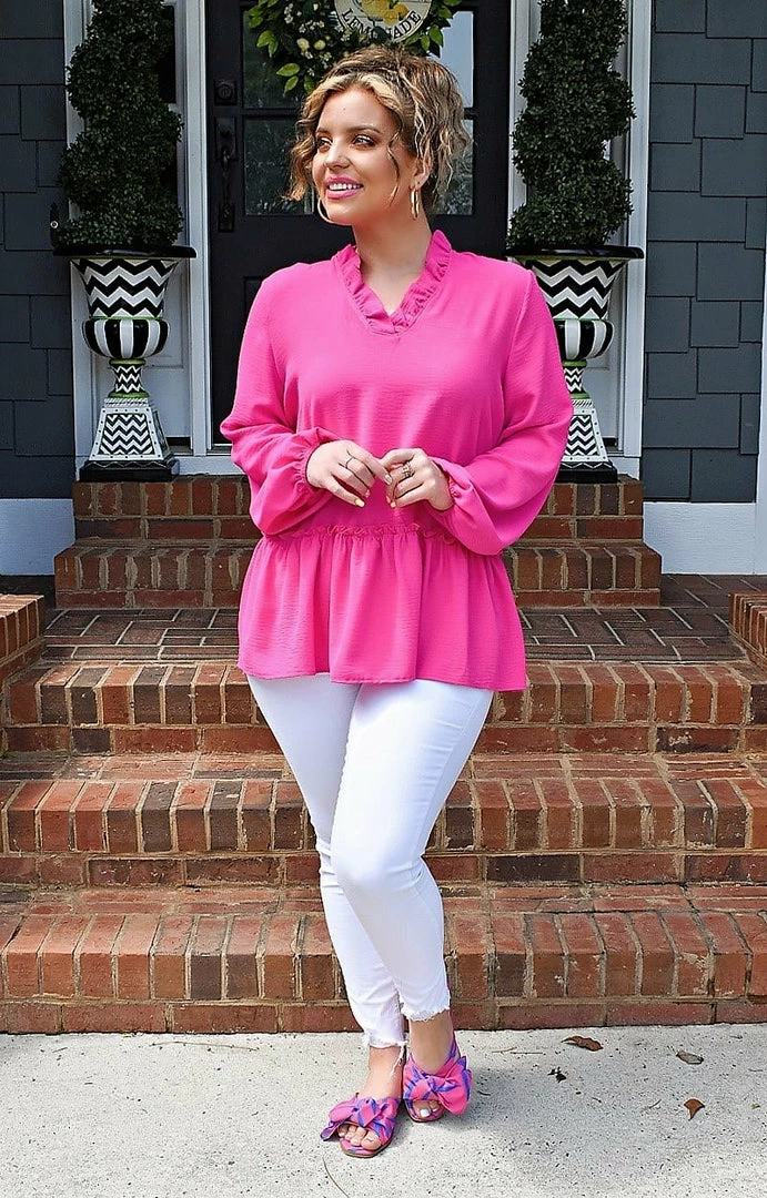 143 Story - TB2058-PP - 4922 TOPS Be My Reason Top - Fuchsia 1 143 Story - TB2058-PP - 4922 TOPS Be My Reason Top - Fuchsia