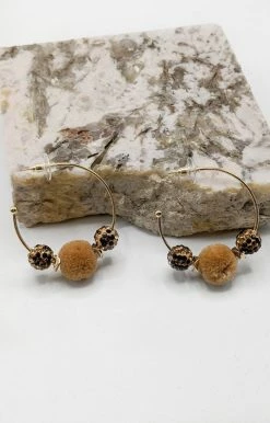 Southern Grace - AE7361BRN - 81021 Look Forward Hoop Earrings - Brown