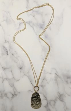 What's Hot - QNE1530SNAKE - 121421 Rule Breaker Snake Print Necklace - Gray Accessories