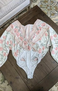 Jealous Tomato - EB1006PD - 12822 TOPS Somewhere Out There Floral Bodysuit