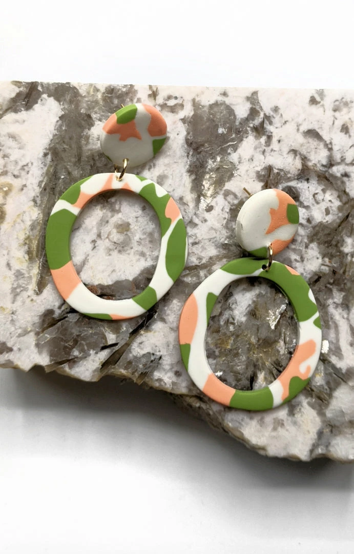 Golden Stella - EP38142-001 - 21422 Accessories Born To Be Wild Earrings - Peach/Green 1 Golden Stella - EP38142-001 - 21422 Accessories Born To Be Wild Earrings - Peach/Green