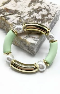 What's Hot - B-1326-MT - 32322 So Thankful Bracelet - Mint/Gold