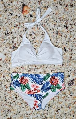 Queen - 33022 Hawaiian Dreams Two Piece Swimsuit - White SWIMWEAR 7 Queen - 33022 Hawaiian Dreams Two Piece Swimsuit - White SWIMWEAR