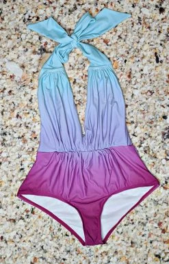 Unique Vintage - CZ070 - 33022 SWIMWEAR Off To Tulum One Piece Ombre Swimsuit