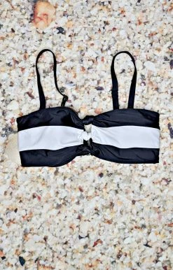 Unique Vintage - CZ197 - 33022 Make A Splash Bikini Top - Black/White SWIMWEAR
