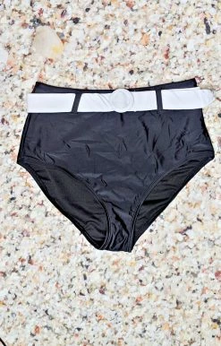 Unique Vintage - CZ158 - 33022 SWIMWEAR Make A Splash Bikini Bottom Black/White