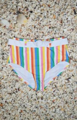 Unique Vintage - CZ158 - 42722 Poolside Drinks Bikini Bottom - Multi