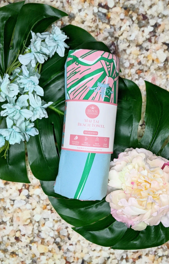 The Royal Standard - 128122011 - 6522 SWIMWEAR Mai Tai Beach Towel - Aruba Blue 2 The Royal Standard - 128122011 - 6522 SWIMWEAR Mai Tai Beach Towel - Aruba Blue