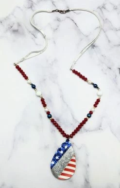 Southern Grace - AN7442 - 62221 Glitter Up My America Necklace Accessories