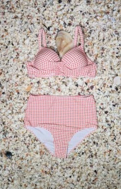 Queen - 103759 - 6222 Setting Sail Two Piece Gingham Swimsuit - Orange
