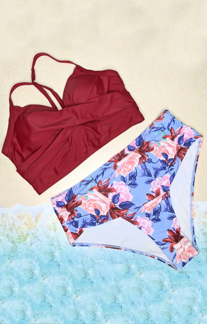 Queen - BA004524 - 6422 Tropical Summer Two Piece Swimsuit SWIMWEAR 3 Queen - BA004524 - 6422 Tropical Summer Two Piece Swimsuit SWIMWEAR