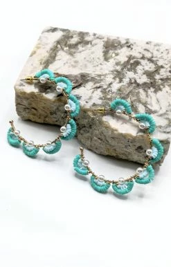 Prep Obsessed - GSE3025-TQ - 7322 Flirt Alert Earrings - Aqua Accessories