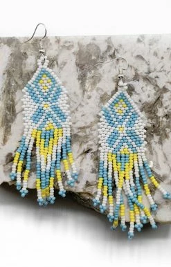 Beaded Corner - E-17-SB-51 - 71222 Accessories Time To Refresh Earrings - Blue/White