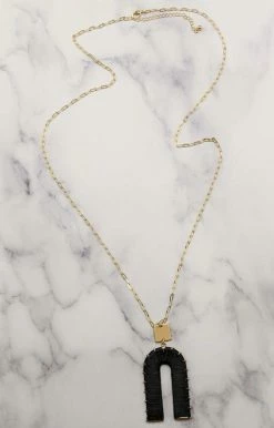 What's Hot - EMN0009BLK - 121621 Life Is Great Necklace - Black