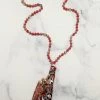 Your Fashion Wholesale - 11622 Hey Sister Leopard Necklace - Red Accessories