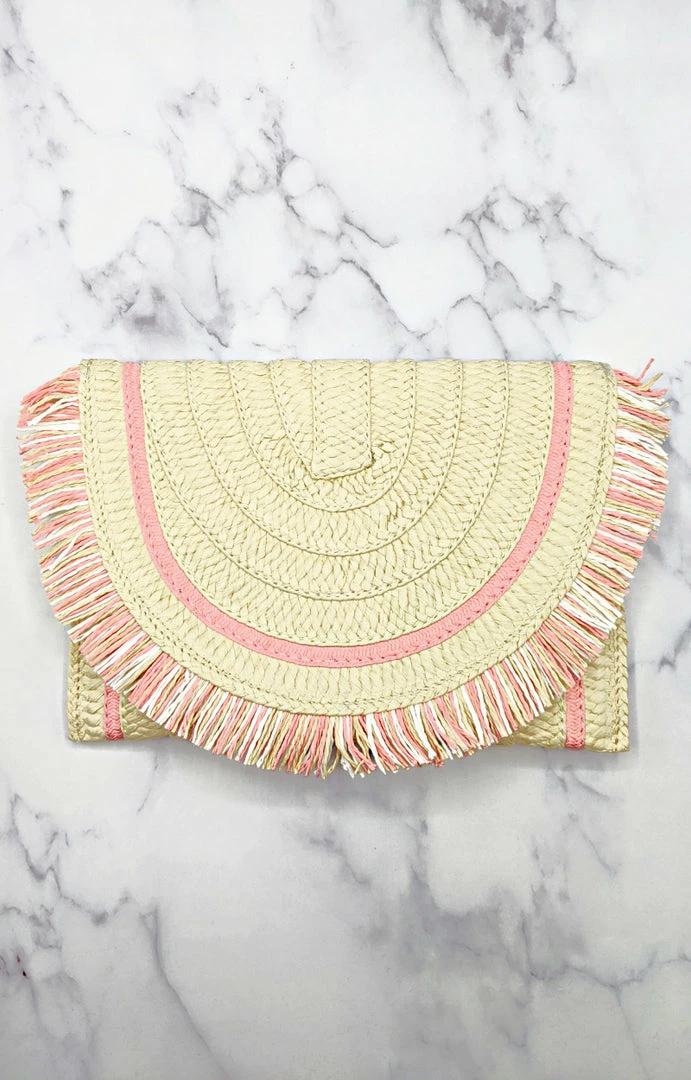 Avenue Zoe - AZCB261005 - 61722 Breathless Moments Clutch - Natural/Pink Accessories 3 Avenue Zoe - AZCB261005 - 61722 Breathless Moments Clutch - Natural/Pink Accessories