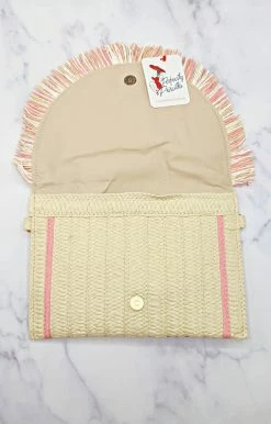 Avenue Zoe - AZCB261005 - 61722 Breathless Moments Clutch - Natural/Pink Accessories 9 Avenue Zoe - AZCB261005 - 61722 Breathless Moments Clutch - Natural/Pink Accessories