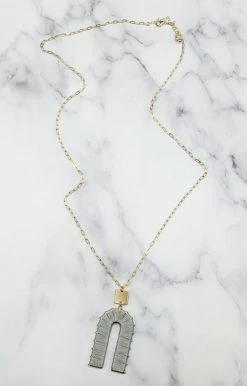 What's Hot - EMN00091-GRY - 63022 Life Is Great Necklace - Gray