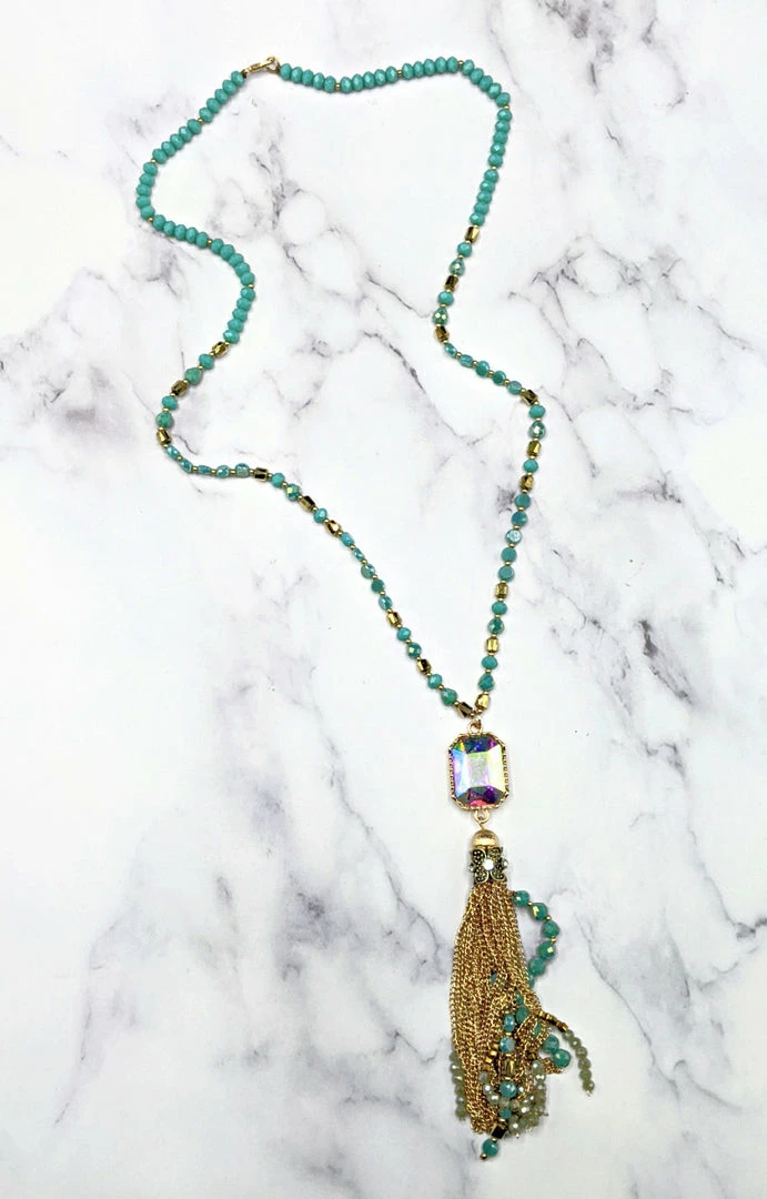 Southern Grace - AN9629-TQ - 71622 A Day In The Life Necklace - Turquoise 1 Southern Grace - AN9629-TQ - 71622 A Day In The Life Necklace - Turquoise