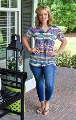 Heimish - ST2000-48 - 72522 Let Me Adore You Print Top - Multi