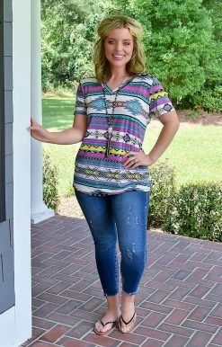 Heimish - ST2000-48 - 72522 Let Me Adore You Print Top - Multi