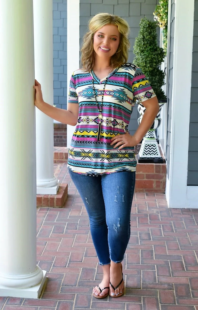 Heimish - ST2000-48 - 72522 Let Me Adore You Print Top - Multi 4 Heimish - ST2000-48 - 72522 Let Me Adore You Print Top - Multi