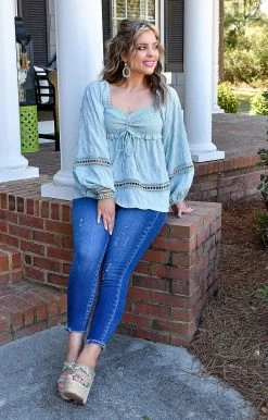 143 Story - ITM8089 - 32522 Making Connections Top - Dusty Mint TOPS