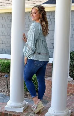 143 Story - ITM8089 - 32522 Making Connections Top - Dusty Mint TOPS