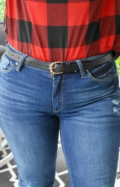 Fame Accessories - MML8109BK - 101321 Coming Back Around Belt - Black