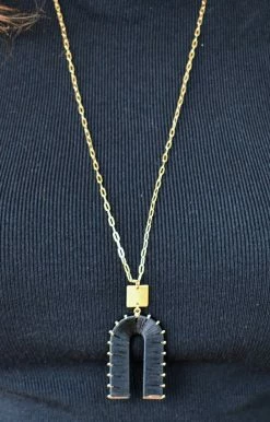 What's Hot - EMN0009BLK - 121621 Life Is Great Necklace - Black