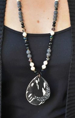 Your Fashion Wholesale - 72676 - 112021 Do You A Favor Pendant Necklace - Black