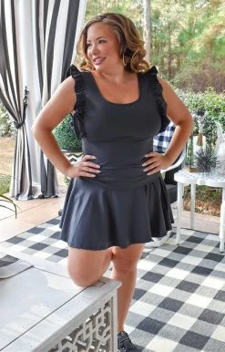 TCEC - CS3448 - 2922 Errands To Run Athletic Skort - Black BOTTOMS