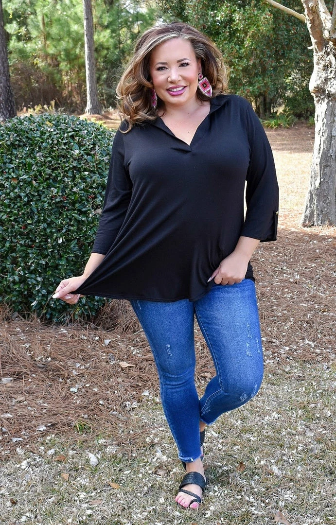 Heimish - BL-ST1002S - 2522 Around The Clock Top - Black 1 Heimish - BL-ST1002S - 2522 Around The Clock Top - Black