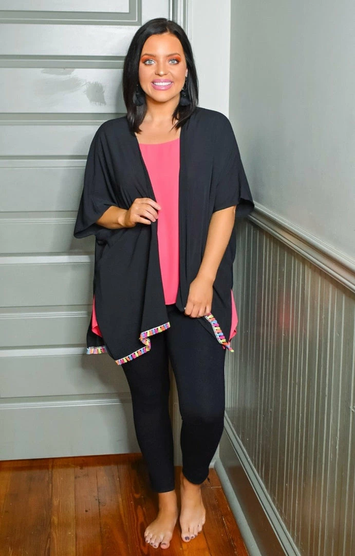 Spin USA - 5001 - 5421 All Time Favorite Kimono/Cover Up - Black Cover Ups 1 Spin USA - 5001 - 5421 All Time Favorite Kimono/Cover Up - Black Cover Ups