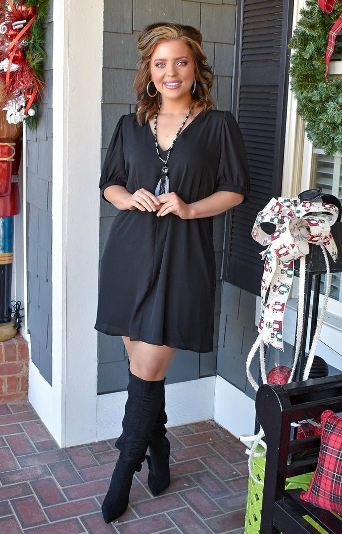 Adrienne - 2491S - 122921 DRESSES Charming Ways Dress - Black 2 Adrienne - 2491S - 122921 DRESSES Charming Ways Dress - Black