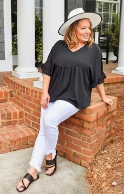 Andree - 18306-PP - 62522 TOPS Stay Connected Oversized Top - Black