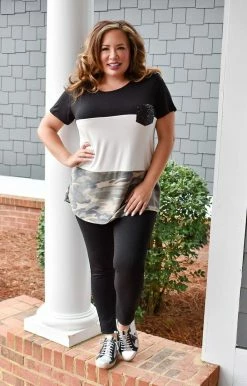 Heimish - BL-ST1265-13 - 21222 Playful Heart Colorblock Top - White/Camo TOPS 7 Heimish - BL-ST1265-13 - 21222 Playful Heart Colorblock Top - White/Camo TOPS