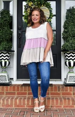 White Birch - T23553XL - 52922 Story Of Us Colorblock Top