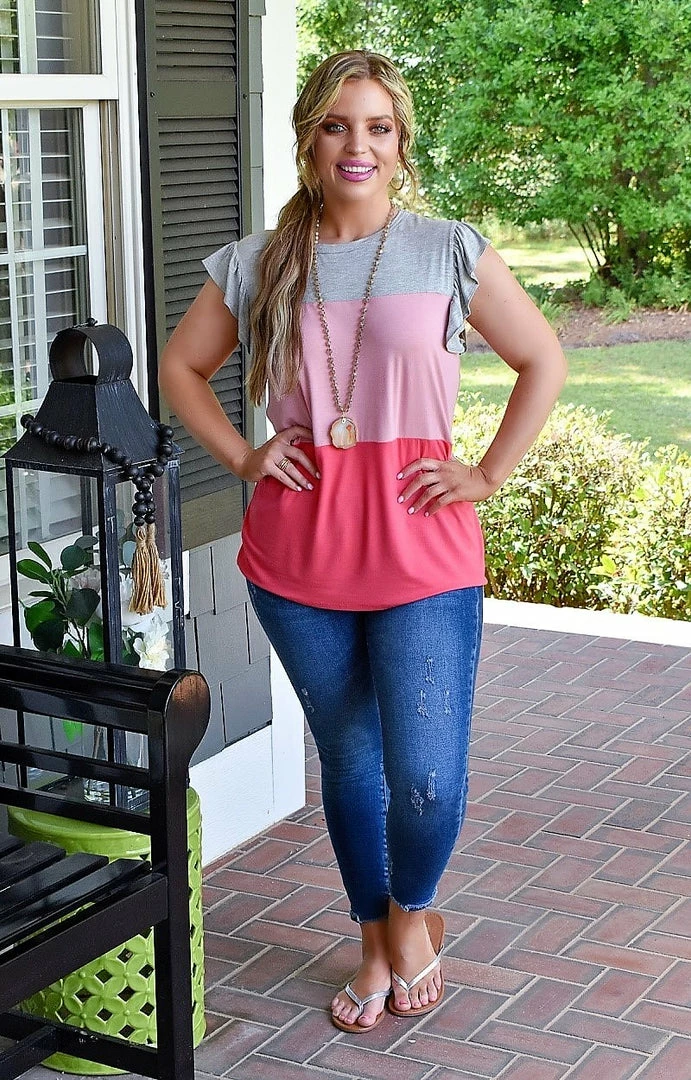 Heimish - ET6670-10 - 61322 Wide Open Spaces Colorblock Top 1 Heimish - ET6670-10 - 61322 Wide Open Spaces Colorblock Top