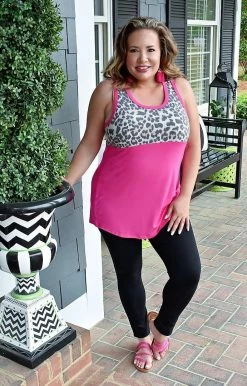 Heimish - BL-ST2401-10 - 31122 TOPS Feeling Like Forever Colorblock Top - Leopard/Fuchsia