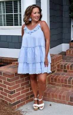 Moodie - M70501-P - 71622 Totally Satisfied Dress - Blue DRESSES