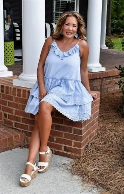 Moodie - M70501-P - 71622 Totally Satisfied Dress - Blue DRESSES