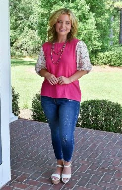 See & Be Seen - T3359 - 72122 Forever Friendly Top - Fuchsia