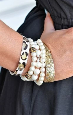 Southern Grace - AB9476 - 4422 Love Endlessly Bracelet Set - Ivory/Leopard