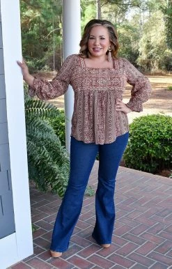 Andree - 19485-1 - 12522 Chasing Reality Embroidered Top - Wine