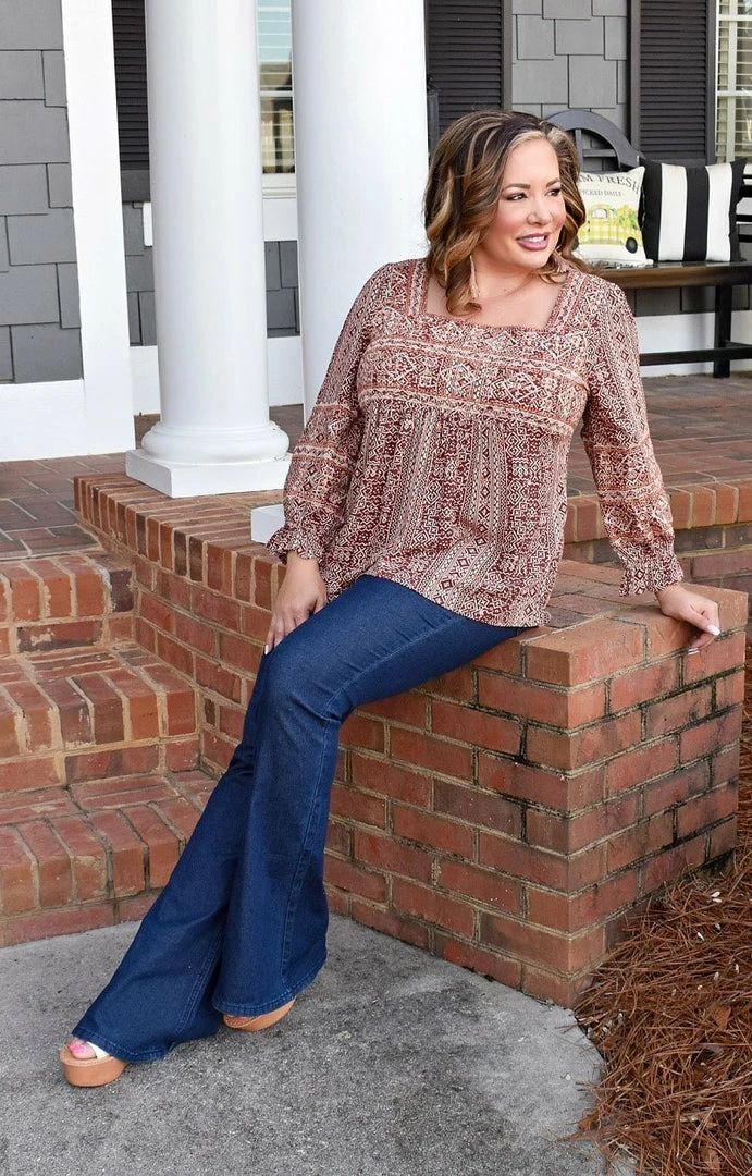 Andree - 19485-1 - 12522 Chasing Reality Embroidered Top - Wine 3 Andree - 19485-1 - 12522 Chasing Reality Embroidered Top - Wine