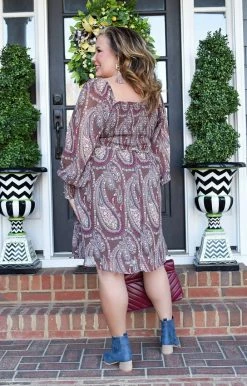 143 Story - IDM7584-PP - 12222 DRESSES Fresh Start Print Dress - Toffee